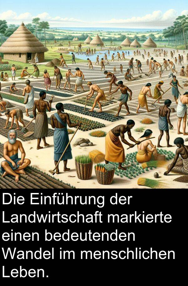 menschlichen: Die Einführung der Landwirtschaft markierte einen bedeutenden Wandel im menschlichen Leben.