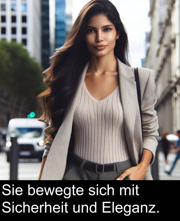 Sie: Sie bewegte sich mit Sicherheit und Eleganz.