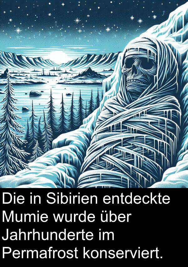 konserviert: Die in Sibirien entdeckte Mumie wurde über Jahrhunderte im Permafrost konserviert.