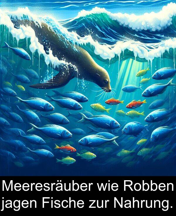 Fische: Meeresräuber wie Robben jagen Fische zur Nahrung.