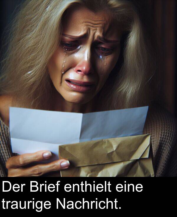 Nachricht: Der Brief enthielt eine traurige Nachricht.