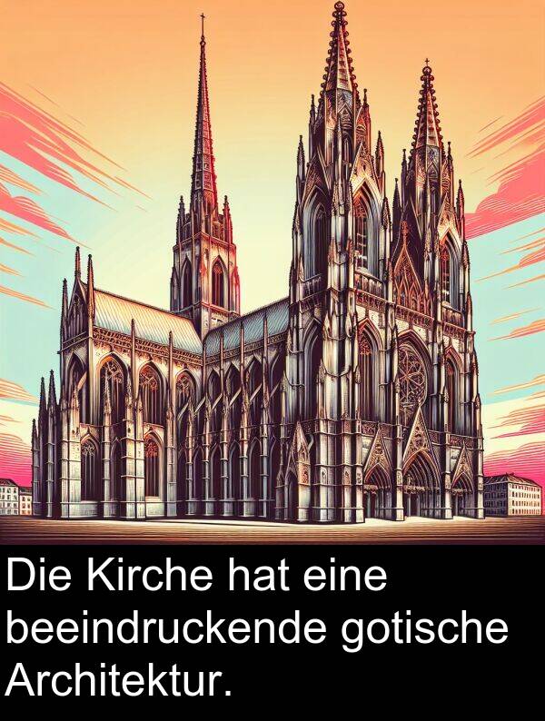 beeindruckende: Die Kirche hat eine beeindruckende gotische Architektur.