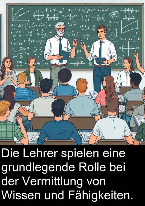 Fähigkeiten: Die Lehrer spielen eine grundlegende Rolle bei der Vermittlung von Wissen und Fähigkeiten.