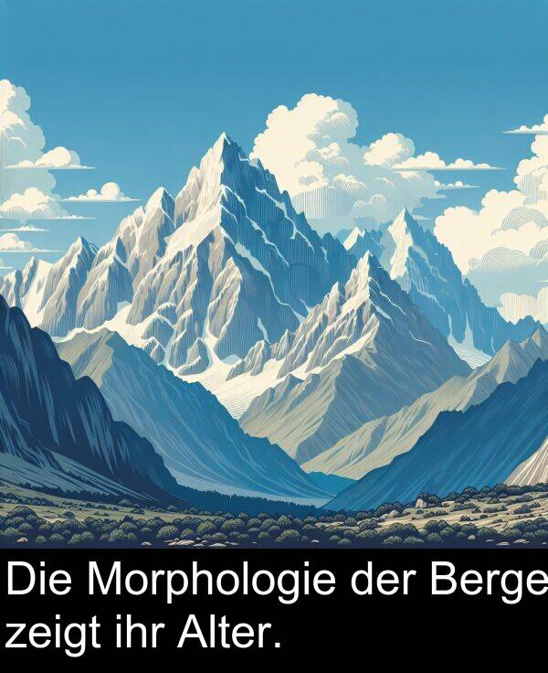 ihr: Die Morphologie der Berge zeigt ihr Alter.
