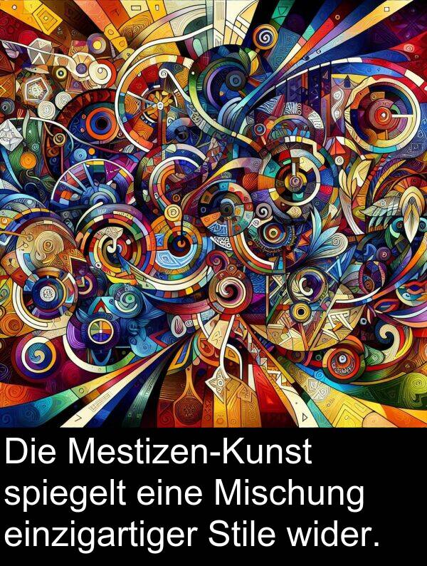 spiegelt: Die Mestizen-Kunst spiegelt eine Mischung einzigartiger Stile wider.