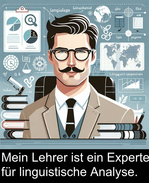 linguistische: Mein Lehrer ist ein Experte für linguistische Analyse.