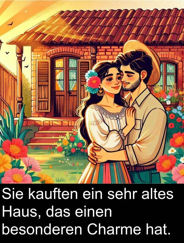 besonderen: Sie kauften ein sehr altes Haus, das einen besonderen Charme hat.