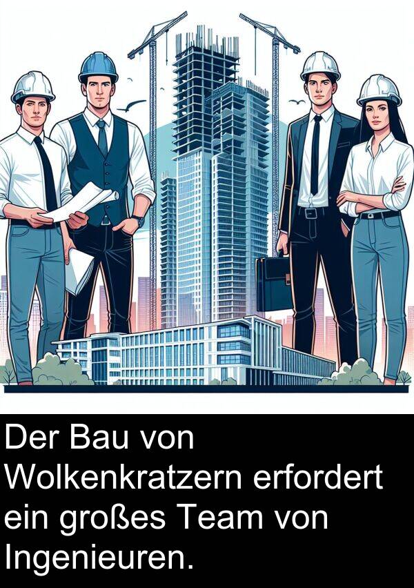 Wolkenkratzern: Der Bau von Wolkenkratzern erfordert ein großes Team von Ingenieuren.