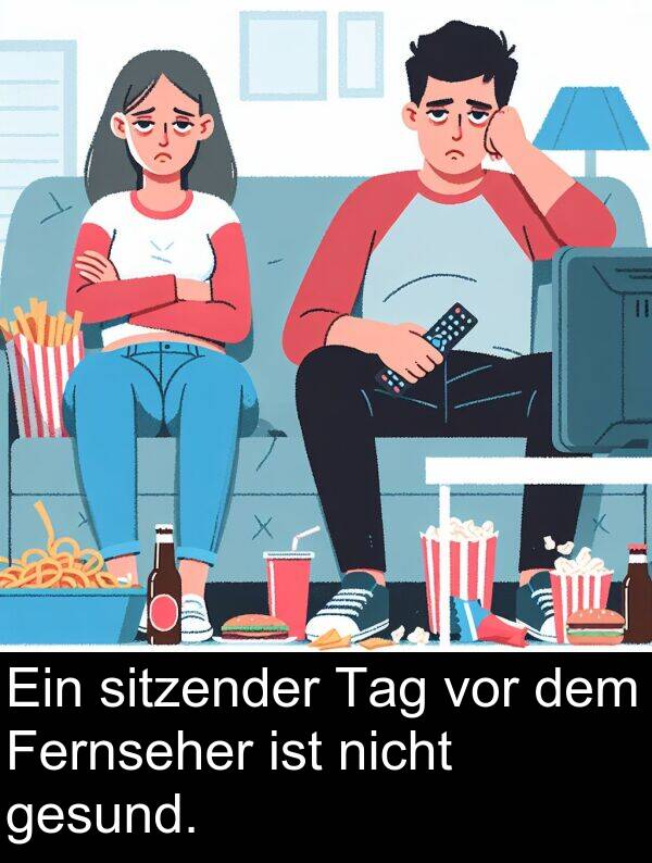 Fernseher: Ein sitzender Tag vor dem Fernseher ist nicht gesund.