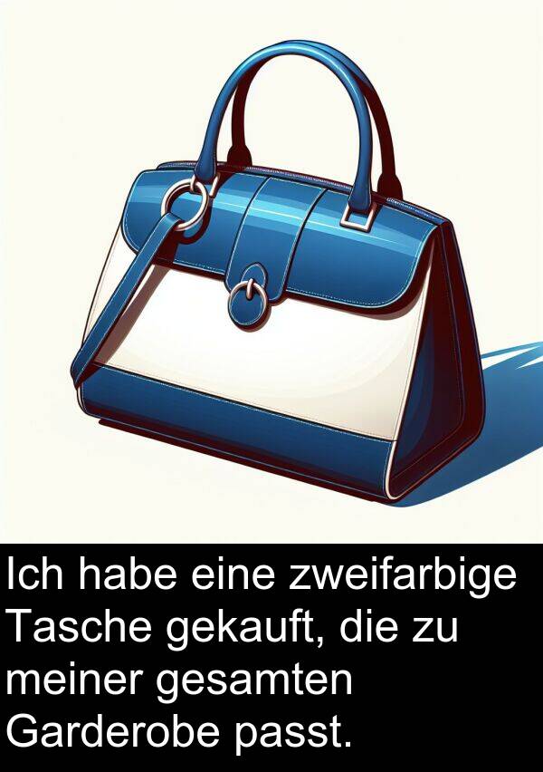 Tasche: Ich habe eine zweifarbige Tasche gekauft, die zu meiner gesamten Garderobe passt.