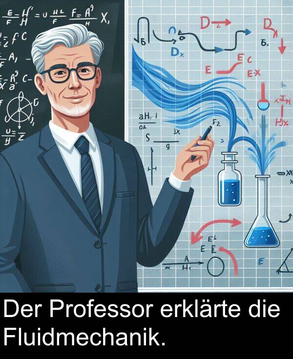 Fluidmechanik: Der Professor erklärte die Fluidmechanik.