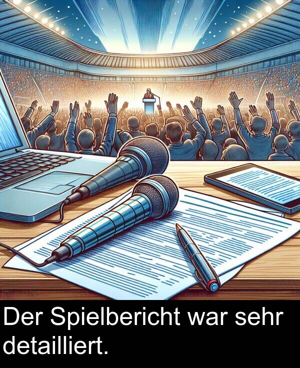 war: Der Spielbericht war sehr detailliert.