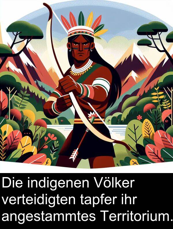 ihr: Die indigenen Völker verteidigten tapfer ihr angestammtes Territorium.