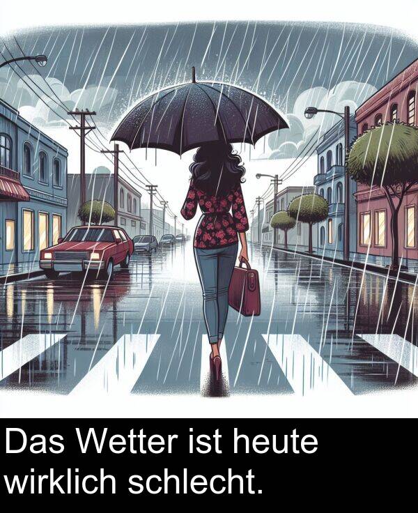 Das: Das Wetter ist heute wirklich schlecht.