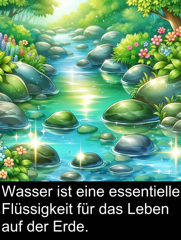 Flüssigkeit: Wasser ist eine essentielle Flüssigkeit für das Leben auf der Erde.
