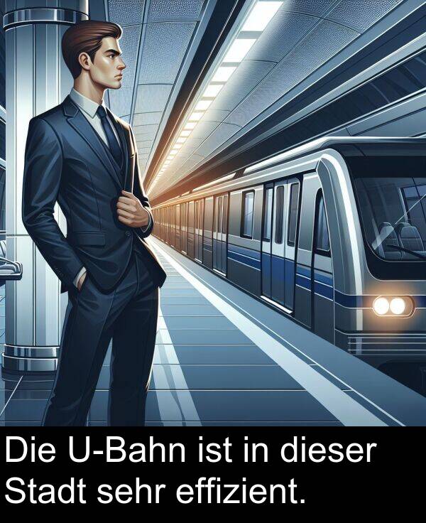 effizient: Die U-Bahn ist in dieser Stadt sehr effizient.