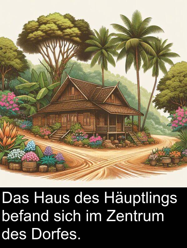 Dorfes: Das Haus des Häuptlings befand sich im Zentrum des Dorfes.