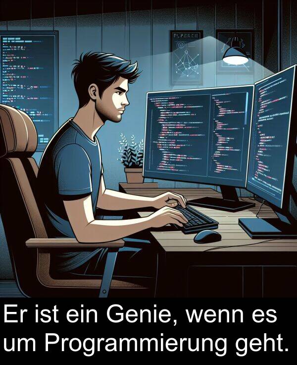 Programmierung: Er ist ein Genie, wenn es um Programmierung geht.