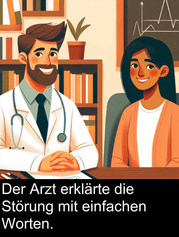 Arzt: Der Arzt erklärte die Störung mit einfachen Worten.