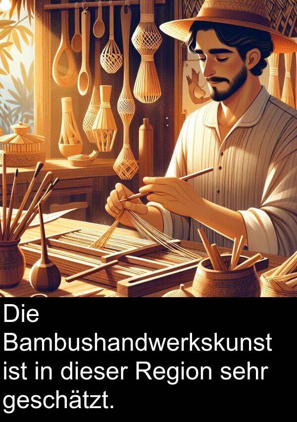 Bambushandwerkskunst: Die Bambushandwerkskunst ist in dieser Region sehr geschätzt.