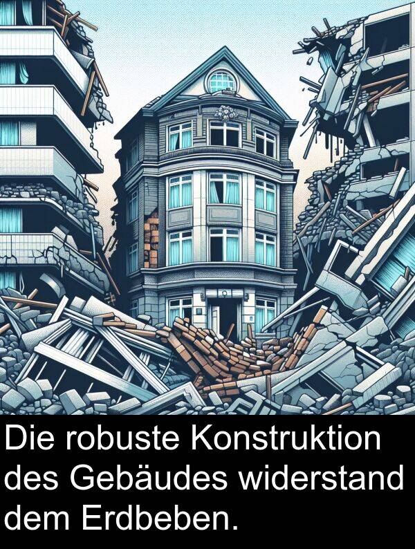 widerstand: Die robuste Konstruktion des Gebäudes widerstand dem Erdbeben.