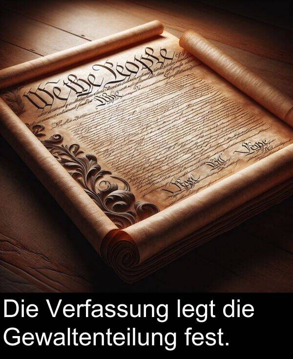 fest: Die Verfassung legt die Gewaltenteilung fest.