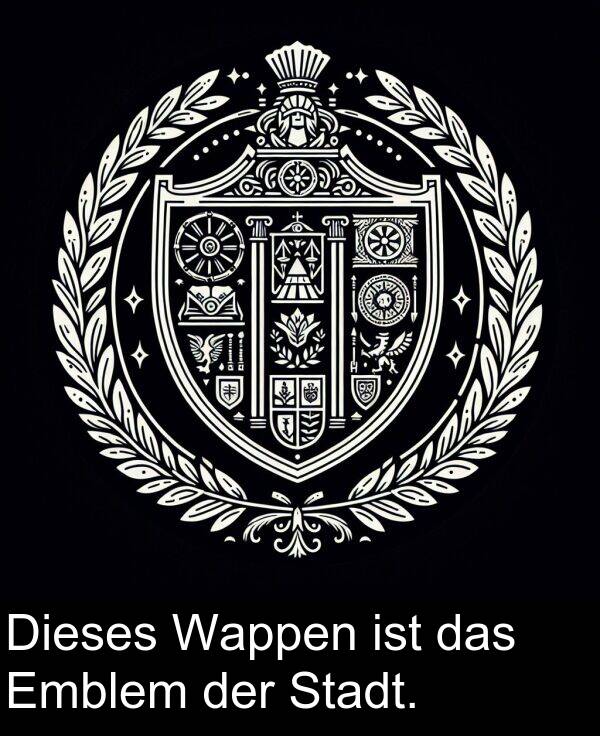 das: Dieses Wappen ist das Emblem der Stadt.