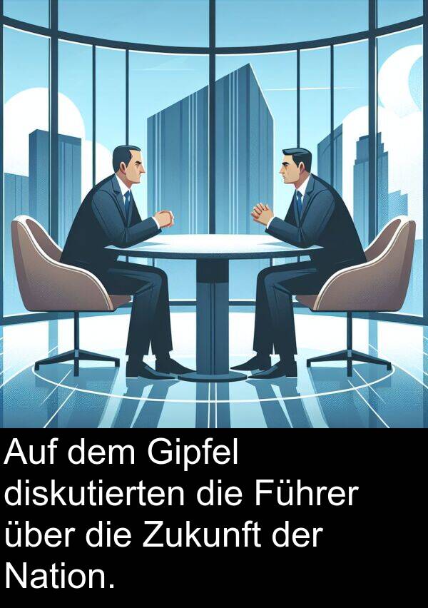 Führer: Auf dem Gipfel diskutierten die Führer über die Zukunft der Nation.
