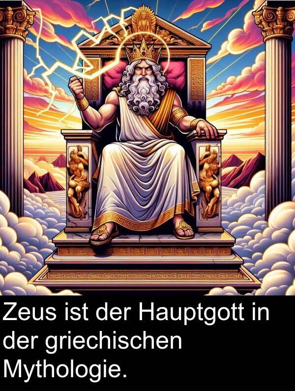 griechischen: Zeus ist der Hauptgott in der griechischen Mythologie.