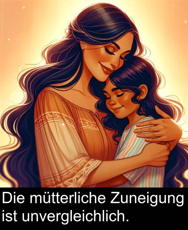 mütterliche: Die mütterliche Zuneigung ist unvergleichlich.