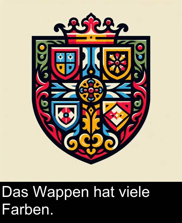 Das: Das Wappen hat viele Farben.