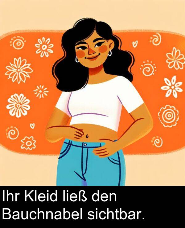 den: Ihr Kleid ließ den Bauchnabel sichtbar.