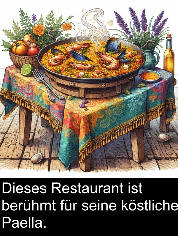 Dieses: Dieses Restaurant ist berühmt für seine köstliche Paella.