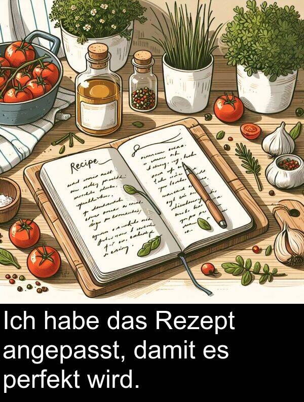 wird: Ich habe das Rezept angepasst, damit es perfekt wird.