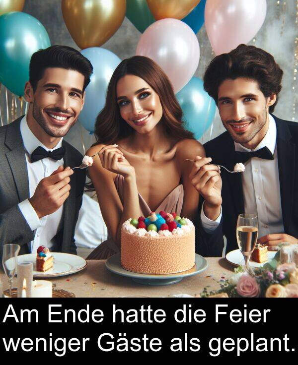 Feier: Am Ende hatte die Feier weniger Gäste als geplant.