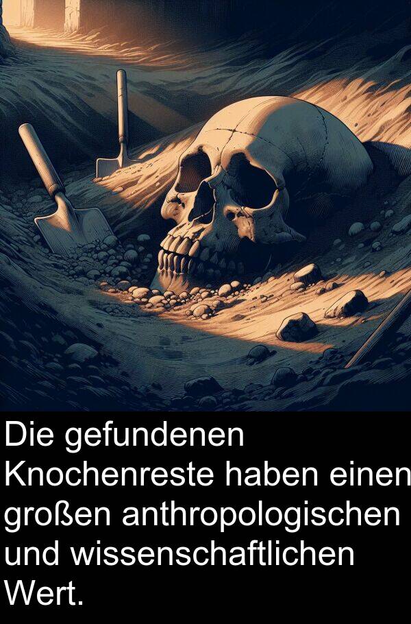 anthropologischen: Die gefundenen Knochenreste haben einen großen anthropologischen und wissenschaftlichen Wert.
