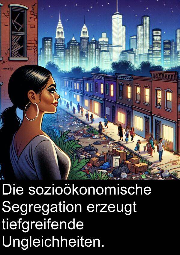 Ungleichheiten: Die sozioökonomische Segregation erzeugt tiefgreifende Ungleichheiten.