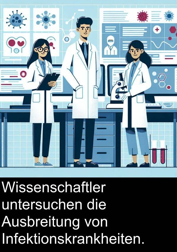 untersuchen: Wissenschaftler untersuchen die Ausbreitung von Infektionskrankheiten.