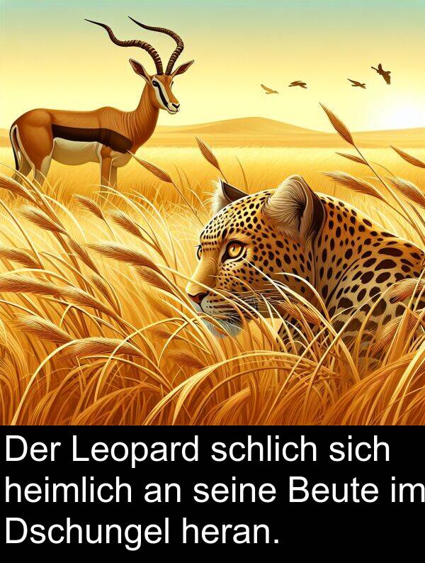 Dschungel: Der Leopard schlich sich heimlich an seine Beute im Dschungel heran.