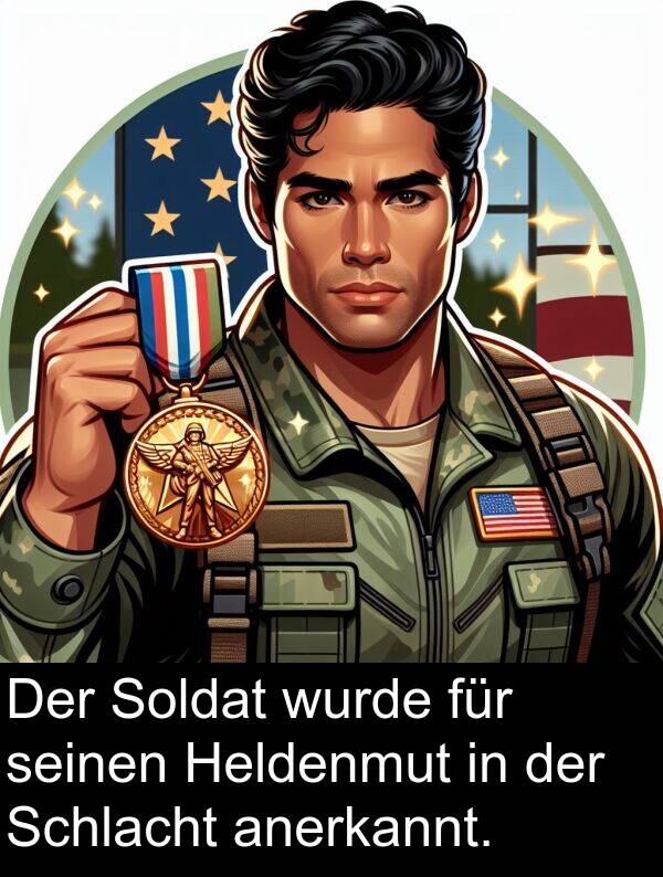 wurde: Der Soldat wurde für seinen Heldenmut in der Schlacht anerkannt.