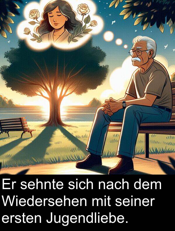 Wiedersehen: Er sehnte sich nach dem Wiedersehen mit seiner ersten Jugendliebe.
