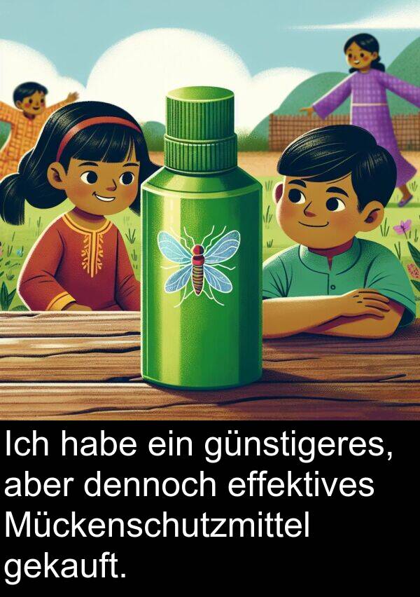 dennoch: Ich habe ein günstigeres, aber dennoch effektives Mückenschutzmittel gekauft.