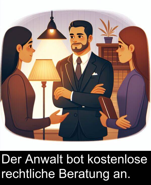 Anwalt: Der Anwalt bot kostenlose rechtliche Beratung an.