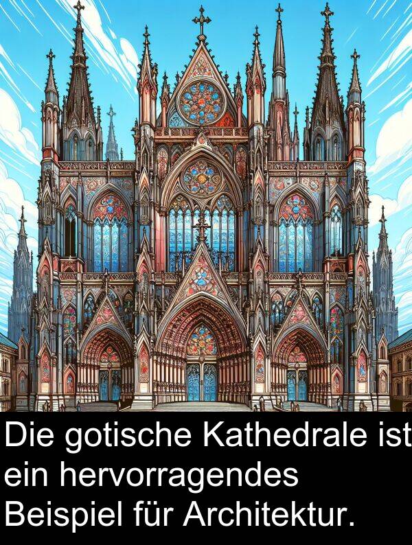 hervorragendes: Die gotische Kathedrale ist ein hervorragendes Beispiel für Architektur.