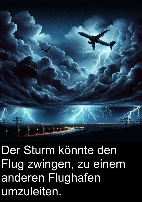 Flughafen: Der Sturm könnte den Flug zwingen, zu einem anderen Flughafen umzuleiten.