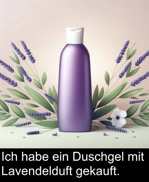 Duschgel: Ich habe ein Duschgel mit Lavendelduft gekauft.