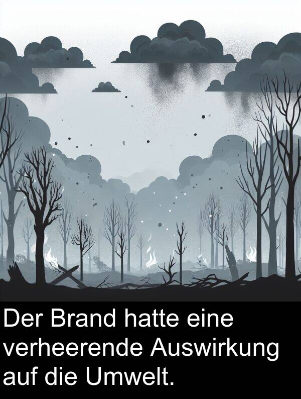 hatte: Der Brand hatte eine verheerende Auswirkung auf die Umwelt.