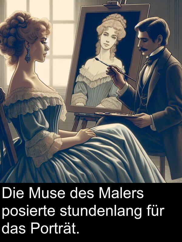 stundenlang: Die Muse des Malers posierte stundenlang für das Porträt.