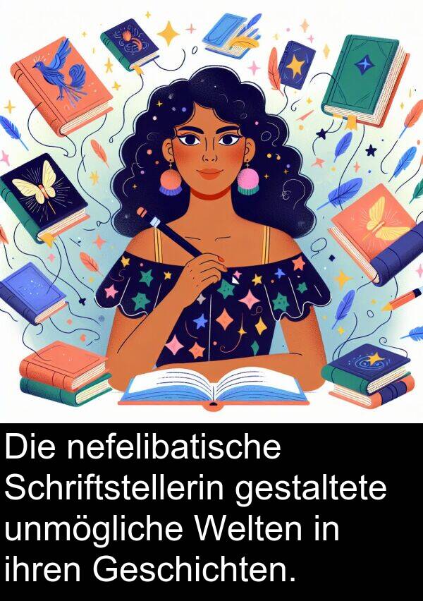 ihren: Die nefelibatische Schriftstellerin gestaltete unmögliche Welten in ihren Geschichten.