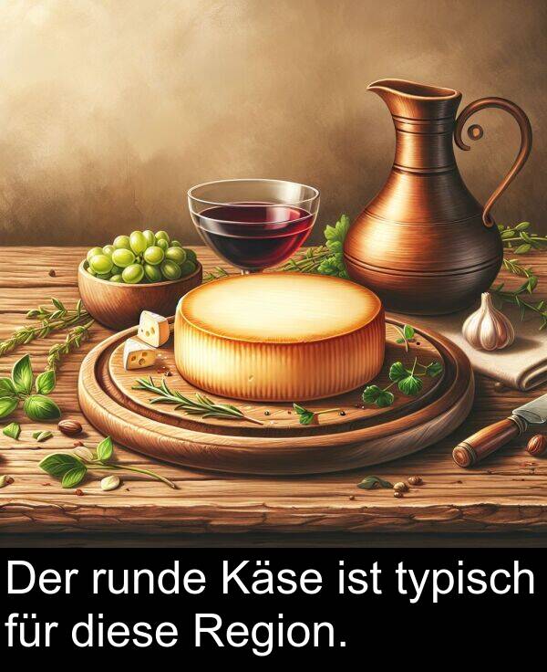 runde: Der runde Käse ist typisch für diese Region.